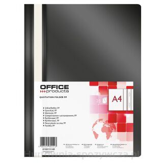 Skoroszyt Office Products, Pp, A4, Miękki, 100/170Mikr., Czarny