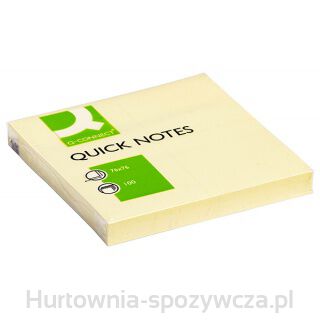 Bloczek Samoprzylepny Q-Connect, 76X76Mm, 1X100 Kart., Jasnożółty