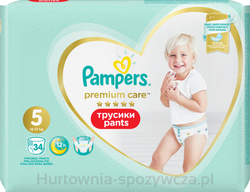 Pampers Premium Care Pants, Rozmiar 5, 34 Pieluchomajtki