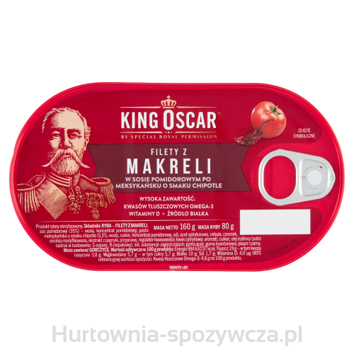 Filety Z Makreli W Sosie Pomidorowym Po Meksykańsku O Smaku Chipotle 160G King Oscar