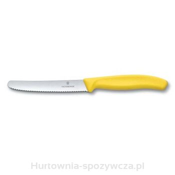 Nóż, ostrze ząbkowane,11 cm, żółty, Victorinox