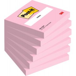Karteczki Samoprzylepne Post-It, 76X76Mm, 6X100 Kart., Różowe