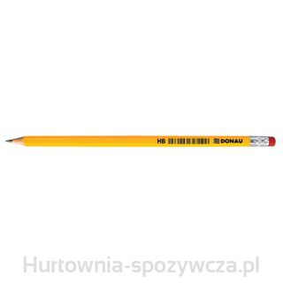 Ołówek Drewniany Z Gumką Donau, Hb, Lakierowany, Żółty