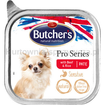 Butcher'S Pro Series Dog pasztet z wołowiną i ryżem 100g