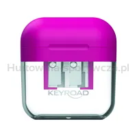 Temperówka plastikowa KEYROAD, podwójna, z pojemnikiem, display, mix kolorów - 2