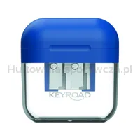 Temperówka plastikowa KEYROAD, podwójna, z pojemnikiem, display, mix kolorów - 3
