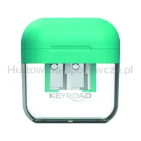 Temperówka plastikowa KEYROAD, podwójna, z pojemnikiem, display, mix kolorów - 4