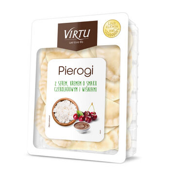 Virtu Pierogi z serem, kremem o smaku czekoladowym i wiśniami 400g