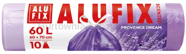 Worki na śmieci ALUFIX, lawendowe, HDPE, 60l, 10 szt., fioletowe