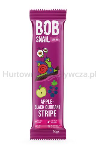 Przekąska Stripe Jabłko - Czarna Porzeczka Bez Dodatku Cukru Bezglutenowa 14 G - Bob Snail [BIO]