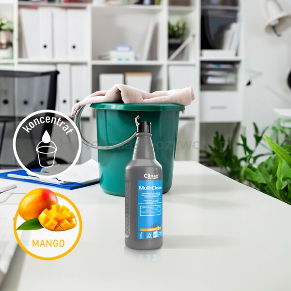 Uniwersalny środek CLINEX Multi Clean, do mycia powierzchni wodoodpornych, Mango, 1l - 2