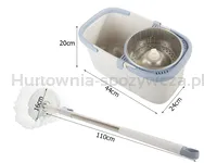 Mop obrotowy rotacyjny 360 spin turbo wiadro zestaw nakładka mikrofibra - 6