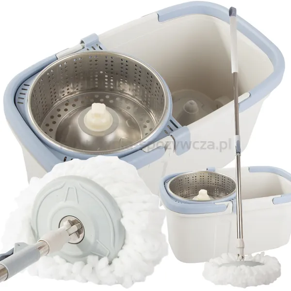 Mop obrotowy rotacyjny 360 spin turbo wiadro zestaw nakładka mikrofibra