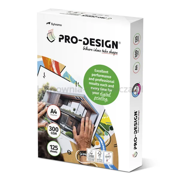 Pro-Design Fsc Papier kserosatynowany, klasa A++, A4, 168CIE, 300gsm, 125 ark. 