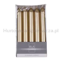 Świeca stołowa prosta DONAU HOME, lakierowana, 20x170 mm, 10 szt., złota - 2