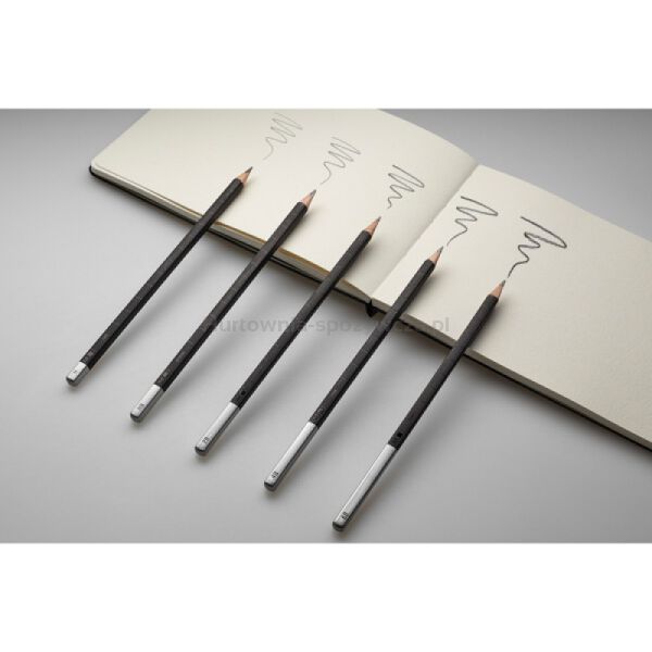 Zestaw ołówków MOLESKINE 5 szt. Różnej twardości w metalowym pudełku - 5
