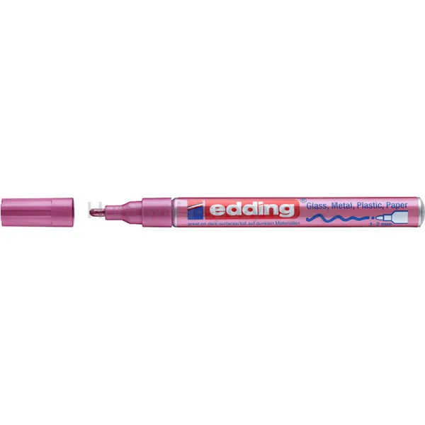 Marker Olejowy Połyskujący E-751 Edding, 1-2 Mm, Różowy Metaliczny