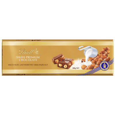 Lindt Swiss Premium Chocolate Milk Hazelnut 300G