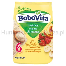 Bobovita Kaszka Manna 3 Owoce Po 6 Miesiącu 180 G