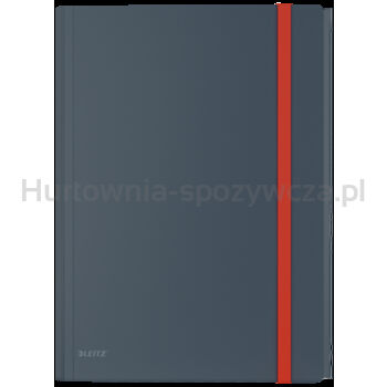Teczka z gumką i kieszonką Leitz Cosy, PP, szara
