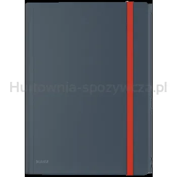 Teczka z gumką i kieszonką Leitz Cosy, PP, szara