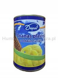 Dripol Ananas Plastry W Lekkim Syropie 565g