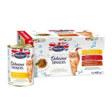 Butcher'S Delicious Dinners Megapack, Karma Dla Kota, Mix Smaków, Dania Z Mięsem, Kawałki W Galaretce, 6X400 G