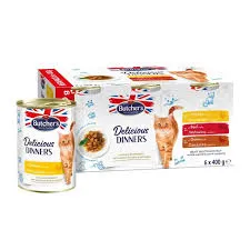 Butcher'S Delicious Dinners Megapack, Karma Dla Kota, Mix Smaków, Dania Z Mięsem, Kawałki W Galaretce, 6X400 G