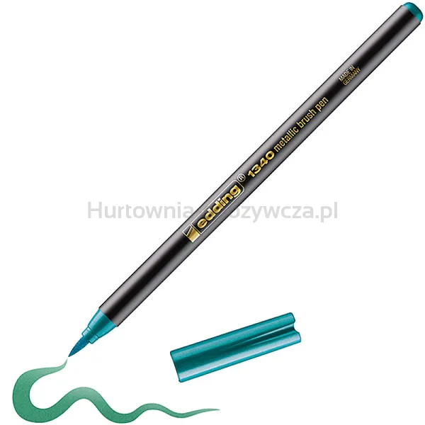 Pisak Z Końcówką Pędzelkową E-1340 Edding, Metaliczny Zielony