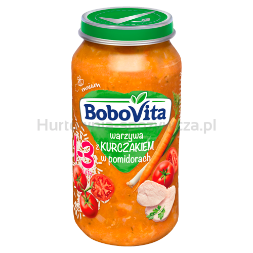 Bobovita Warzywa Z Kurczakiem W Pomidorach Po 12. Miesiącu 250 G