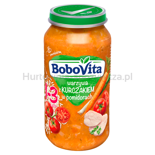 Bobovita Warzywa Z Kurczakiem W Pomidorach Po 12. Miesiącu 250 G