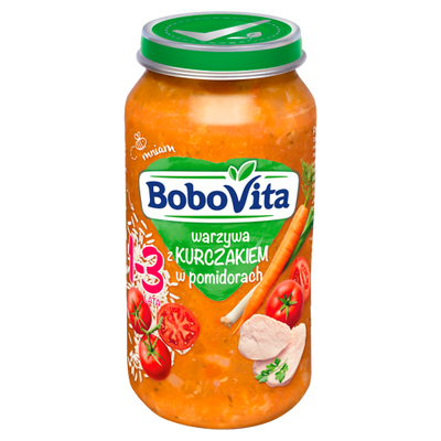 Bobovita Warzywa Z Kurczakiem W Pomidorach Po 12. Miesiącu 250 G