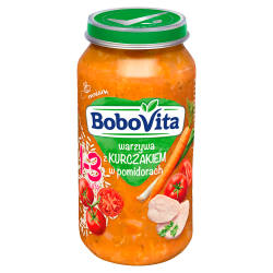 Bobovita Warzywa Z Kurczakiem W Pomidorach Po 12. Miesiącu 250 G