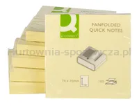 Q-Connect Bloczek samoprzylepny typu Z, 76x76mm, 1x100 kart., jasnożółty  - 5