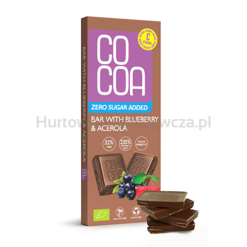 Czekolada Jagodowa Z Witaminą C Z Aceroli Bez Dodatku Cukru Bio 40 G - Cocoa [BIO]