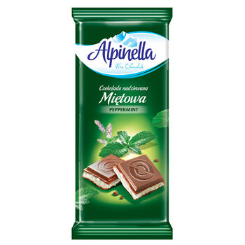 Alpinella Czekolada Mleczna Nadziewana Miętowa 100G