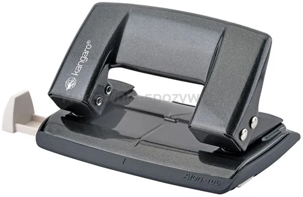 Kangaro Dziurkacz Aion-10G/S, dziurkuje do 10 kartek, metalowy, w pudełku PP, metaliczny szary