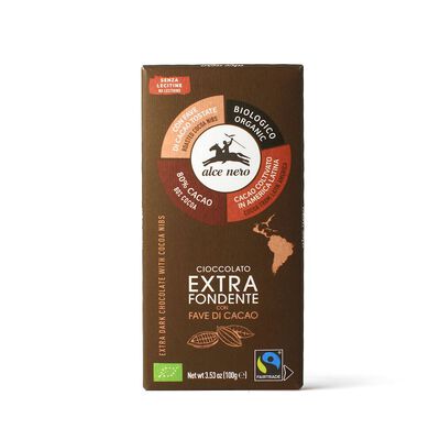 Alce Nero Czekolada Gorzka Z Ziarnami Kakaowca Fair Trade Bezglutenowa Bio 100 G [BIO]