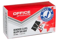 Klipy Do Dokumentów Office Products, 25Mm, 12Szt., Czarne