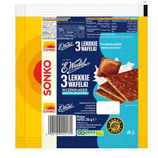 Sonko 3 Lekkie wafelki w czekoladzie mocno mlecznej E.Wedel 36g