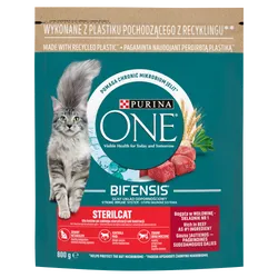 Purina One Karma Dla Kotów Sterilicat Bogata W Wołowinę I Pszenicę 800G
