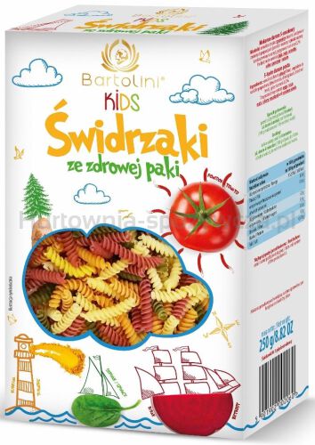 Makaron (Semolinowy Z Suszonymi Warzywami) Dla Dzieci Świdrzaki 250 G - Bartolini [BIO]