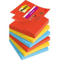 Post-It Karteczki samoprzylepne Super Sticky Z-Notes, PLAYFUL, 76x76mm, 6x90 kart. [BIURO]