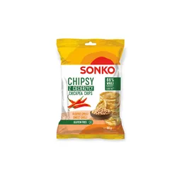 SONKO Chipsy z ciecierzycy o smaku słodkiego chili 60g