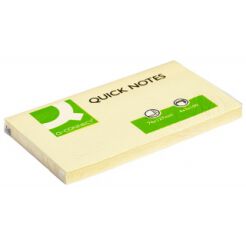Bloczek samoprzylepny Q-CONNECT, 127x76mm, 1x100 kart., jasnożółty