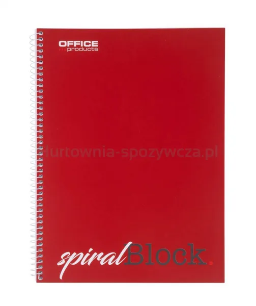 Kołonotatnik OFFICE PRODUCTS, A4, w linie, 80 kart., 70gsm, bordowy