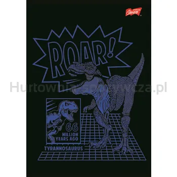Unipap zeszyt okładka laminowana A5, 32k., linia dwukolorowa T-Rex