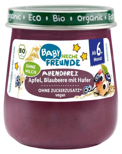 Mus Jabłko - Jagoda - Owies Bez Dodatku Cukrów Od 6 Miesiąca Bio 120 G - Freche Freunde [BIO]