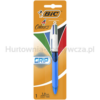 BIC 4 Colours Grip Długopis miks kolorów Blister 1 sztuka