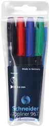 Schneider Zestaw Cienkopisów Topliner 967, 0,4 Mm, 4 Szt., Miks Kolorów 